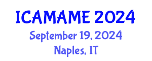 International Conference on Aerospace, Mechanical, Automotive and Materials Engineering (ICAMAME) September 19, 2024 - Naples, Italy