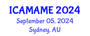 International Conference on Aerospace, Mechanical, Automotive and Materials Engineering (ICAMAME) September 05, 2024 - Sydney, Australia