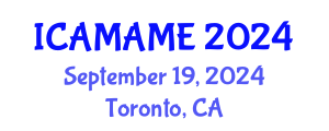 International Conference on Aerospace, Mechanical, Automotive and Materials Engineering (ICAMAME) September 19, 2024 - Toronto, Canada