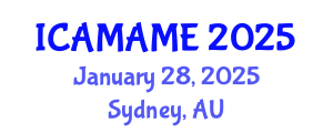 International Conference on Aerospace, Mechanical, Automotive and Materials Engineering (ICAMAME) January 28, 2025 - Sydney, Australia