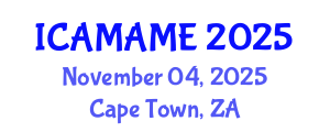 International Conference on Aerospace, Mechanical, Automotive and Materials Engineering (ICAMAME) November 04, 2025 - Cape Town, South Africa