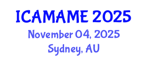 International Conference on Aerospace, Mechanical, Automotive and Materials Engineering (ICAMAME) November 04, 2025 - Sydney, Australia