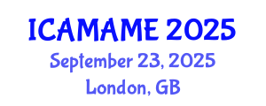 International Conference on Aerospace, Mechanical, Automotive and Materials Engineering (ICAMAME) September 23, 2025 - London, United Kingdom