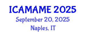International Conference on Aerospace, Mechanical, Automotive and Materials Engineering (ICAMAME) September 20, 2025 - Naples, Italy