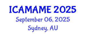 International Conference on Aerospace, Mechanical, Automotive and Materials Engineering (ICAMAME) September 06, 2025 - Sydney, Australia