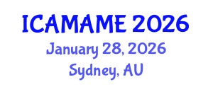 International Conference on Aerospace, Mechanical, Automotive and Materials Engineering (ICAMAME) January 28, 2026 - Sydney, Australia