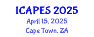 International Conference on Aerospace, Propulsion and Energy Sciences (ICAPES) April 15, 2025 - Cape Town, South Africa