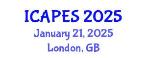 International Conference on Aerospace, Propulsion and Energy Sciences (ICAPES) January 21, 2025 - London, United Kingdom