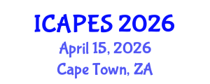 International Conference on Aerospace, Propulsion and Energy Sciences (ICAPES) April 15, 2026 - Cape Town, South Africa