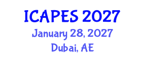 International Conference on Aerospace, Propulsion and Energy Sciences (ICAPES) January 28, 2027 - Dubai, United Arab Emirates International Conference on Aerospace, Propulsion and Energy Sciences (ICAPES) January 28, 2027 - Dubai, United Arab Emirates