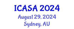 International Conference on Aerospace Systems and Avionics (ICASA) August 29, 2024 - Sydney, Australia