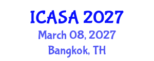 International Conference on Aerospace Systems and Avionics (ICASA) March 08, 2027 - Bangkok, Thailand International Conference on Aerospace Systems and Avionics (ICASA) March 08, 2027 - Bangkok, Thailand