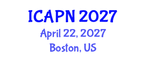 International Conference on Ageing, Psychology and Neuroscience (ICAPN) April 22, 2027 - Boston, United States International Conference on Ageing, Psychology and Neuroscience (ICAPN) April 22, 2027 - Boston, United States