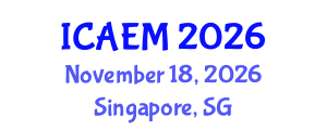 International Conference on Agribusiness Economics and Management (ICAEM) November 18, 2026 - Singapore, Singapore