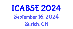 International Conference on Agricultural and Biological Systems Engineering (ICABSE) September 16, 2024 - Zurich, Switzerland