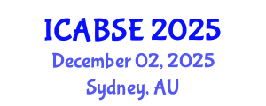 International Conference on Agricultural and Biological Systems Engineering (ICABSE) December 02, 2025 - Sydney, Australia