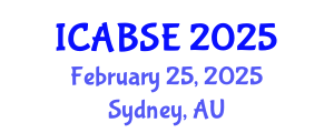 International Conference on Agricultural and Biological Systems Engineering (ICABSE) February 25, 2025 - Sydney, Australia