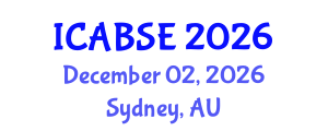 International Conference on Agricultural and Biological Systems Engineering (ICABSE) December 02, 2026 - Sydney, Australia International Conference on Agricultural and Biological Systems Engineering (ICABSE) December 02, 2026 - Sydney, Australia