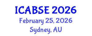 International Conference on Agricultural and Biological Systems Engineering (ICABSE) February 25, 2026 - Sydney, Australia