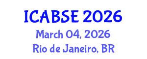 International Conference on Agricultural and Biological Systems Engineering (ICABSE) March 04, 2026 - Rio de Janeiro, Brazil