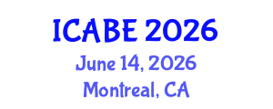 International Conference on Agricultural and Biosystems Engineering (ICABE) June 14, 2026 - Montreal, Canada