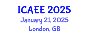 International Conference on Agricultural and Environmental Engineering (ICAEE) January 21, 2025 - London, United Kingdom