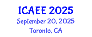 International Conference on Agricultural and Environmental Engineering (ICAEE) September 20, 2025 - Toronto, Canada