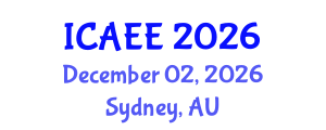 International Conference on Agricultural and Environmental Engineering (ICAEE) December 02, 2026 - Sydney, Australia International Conference on Agricultural and Environmental Engineering (ICAEE) December 02, 2026 - Sydney, Australia