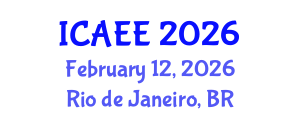 International Conference on Agricultural and Environmental Engineering (ICAEE) February 12, 2026 - Rio de Janeiro, Brazil International Conference on Agricultural and Environmental Engineering (ICAEE) February 12, 2026 - Rio de Janeiro, Brazil