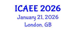 International Conference on Agricultural and Environmental Engineering (ICAEE) January 21, 2026 - London, United Kingdom