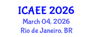 International Conference on Agricultural and Environmental Engineering (ICAEE) March 04, 2026 - Rio de Janeiro, Brazil