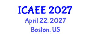 International Conference on Agricultural and Environmental Engineering (ICAEE) April 22, 2027 - Boston, United States International Conference on Agricultural and Environmental Engineering (ICAEE) April 22, 2027 - Boston, United States