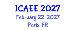 International Conference on Agricultural and Environmental Engineering (ICAEE) February 22, 2027 - Paris, France International Conference on Agricultural and Environmental Engineering (ICAEE) February 22, 2027 - Paris, France