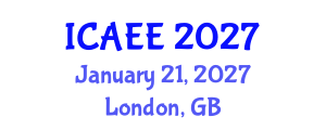 International Conference on Agricultural and Environmental Engineering (ICAEE) January 21, 2027 - London, United Kingdom International Conference on Agricultural and Environmental Engineering (ICAEE) January 21, 2027 - London, United Kingdom