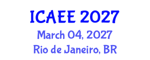 International Conference on Agricultural and Environmental Engineering (ICAEE) March 04, 2027 - Rio de Janeiro, Brazil International Conference on Agricultural and Environmental Engineering (ICAEE) March 04, 2027 - Rio de Janeiro, Brazil