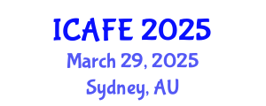 International Conference on Agricultural and Food Engineering (ICAFE) March 29, 2025 - Sydney, Australia