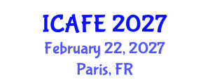 International Conference on Agricultural and Food Engineering (ICAFE) February 22, 2027 - Paris, France International Conference on Agricultural and Food Engineering (ICAFE) February 22, 2027 - Paris, France