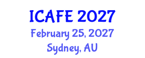 International Conference on Agricultural and Food Engineering (ICAFE) February 25, 2027 - Sydney, Australia International Conference on Agricultural and Food Engineering (ICAFE) February 25, 2027 - Sydney, Australia