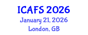 International Conference on Agricultural and Food Sciences (ICAFS) January 21, 2026 - London, United Kingdom