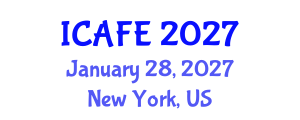 International Conference on Agricultural and Forestry Engineering (ICAFE) January 28, 2027 - New York, United States International Conference on Agricultural and Forestry Engineering (ICAFE) January 28, 2027 - New York, United States