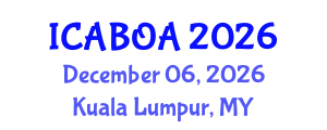 International Conference on Agricultural Biotechnology and Organic Agriculture (ICABOA) December 06, 2026 - Kuala Lumpur, Malaysia International Conference on Agricultural Biotechnology and Organic Agriculture (ICABOA) December 06, 2026 - Kuala Lumpur, Malaysia