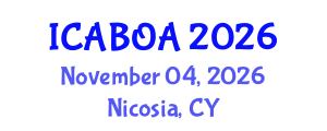 International Conference on Agricultural Biotechnology and Organic Agriculture (ICABOA) November 04, 2026 - Nicosia, Cyprus International Conference on Agricultural Biotechnology and Organic Agriculture (ICABOA) November 04, 2026 - Nicosia, Cyprus
