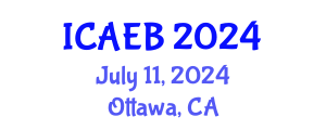 International Conference on Agricultural Economics and Business (ICAEB) July 11, 2024 - Ottawa, Canada