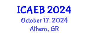 International Conference on Agricultural Economics and Business (ICAEB) October 17, 2024 - Athens, Greece