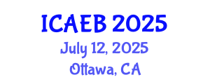 International Conference on Agricultural Economics and Business (ICAEB) July 12, 2025 - Ottawa, Canada