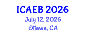 International Conference on Agricultural Economics and Business (ICAEB) July 12, 2026 - Ottawa, Canada