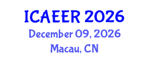 International Conference on Agricultural Economics and Environmental Research (ICAEER) December 09, 2026 - Macau, China International Conference on Agricultural Economics and Environmental Research (ICAEER) December 09, 2026 - Macau, China