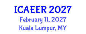International Conference on Agricultural Economics and Environmental Research (ICAEER) February 11, 2027 - Kuala Lumpur, Malaysia International Conference on Agricultural Economics and Environmental Research (ICAEER) February 11, 2027 - Kuala Lumpur, Malaysia