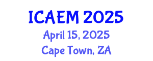 International Conference on Agricultural Economics and Management (ICAEM) April 15, 2025 - Cape Town, South Africa
