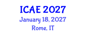 International Conference on Agricultural Economics (ICAE) January 18, 2027 - Rome, Italy International Conference on Agricultural Economics (ICAE) January 18, 2027 - Rome, Italy